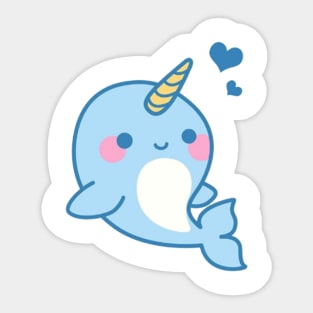 kawaii cute narwhal Sticker